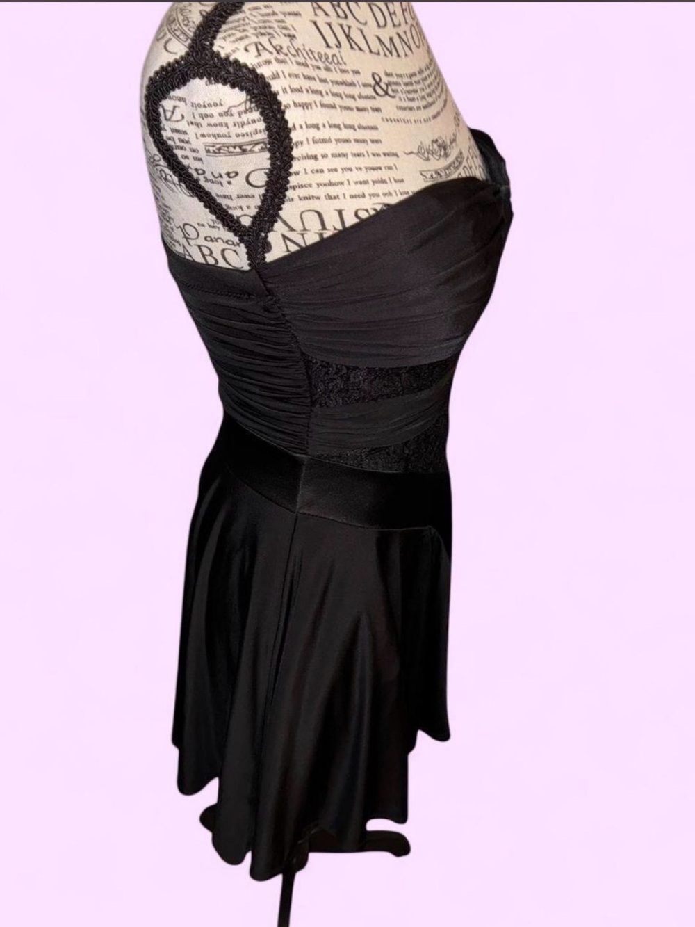 XOXO Black Women's Skater Dress with Lace overlays - Picture 5 of 9
